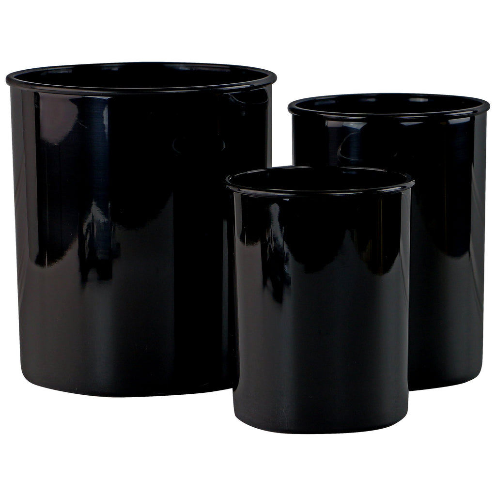 3pc Plastic Utensil Holders, Black