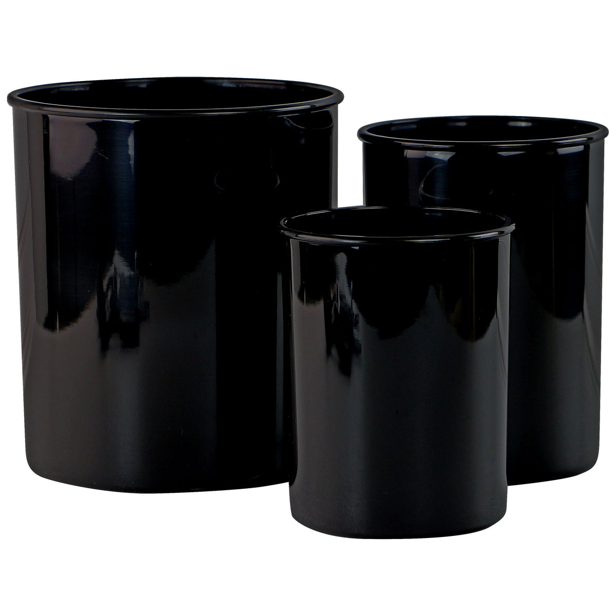 3pc Plastic Utensil Holders, Black