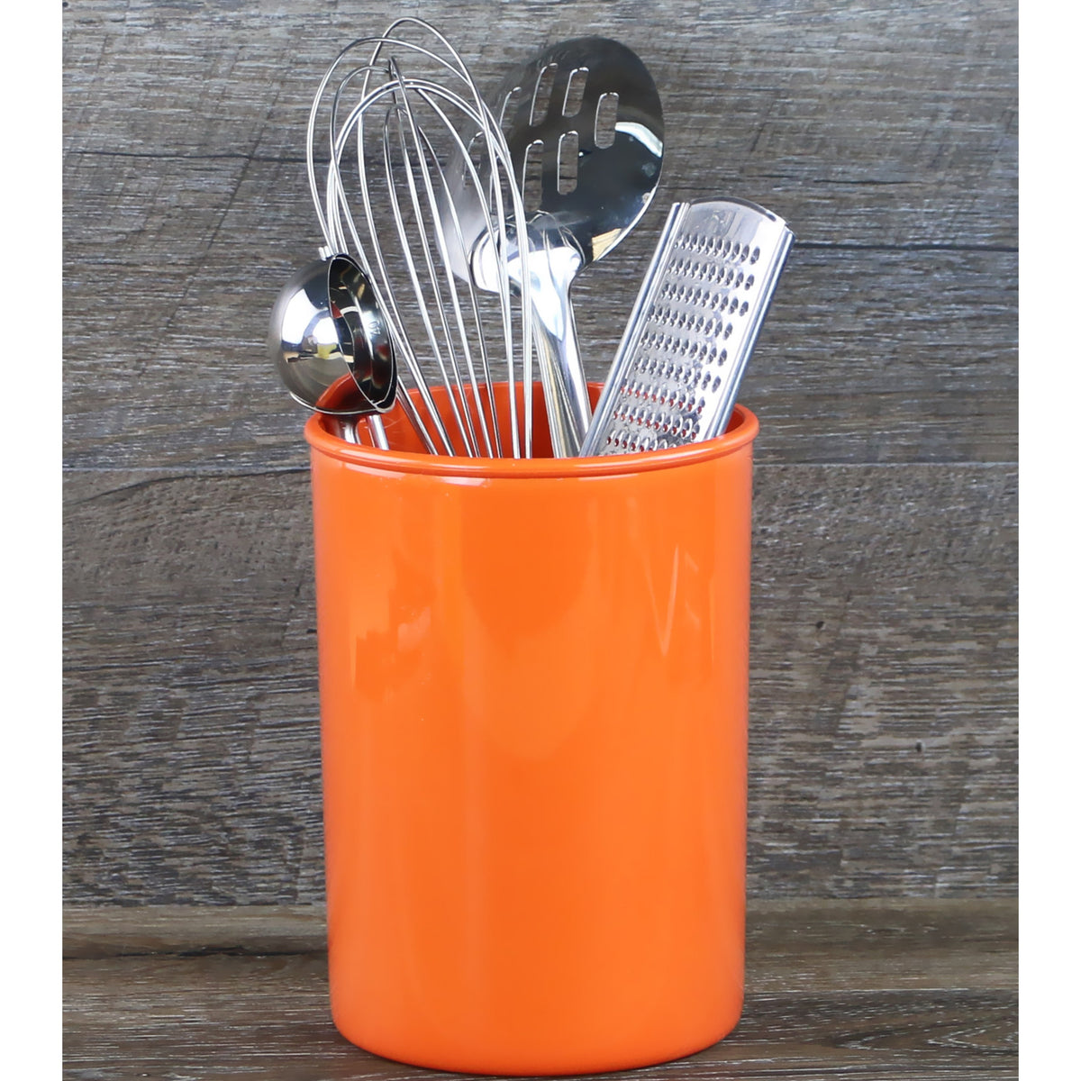 Large Plastic Utensil Holder, Orange