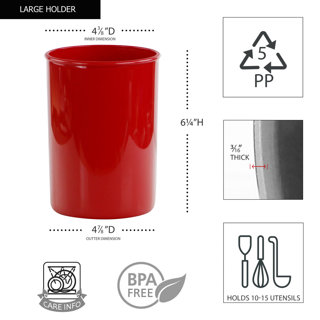 3pc Plastic Utensil Holders, Red