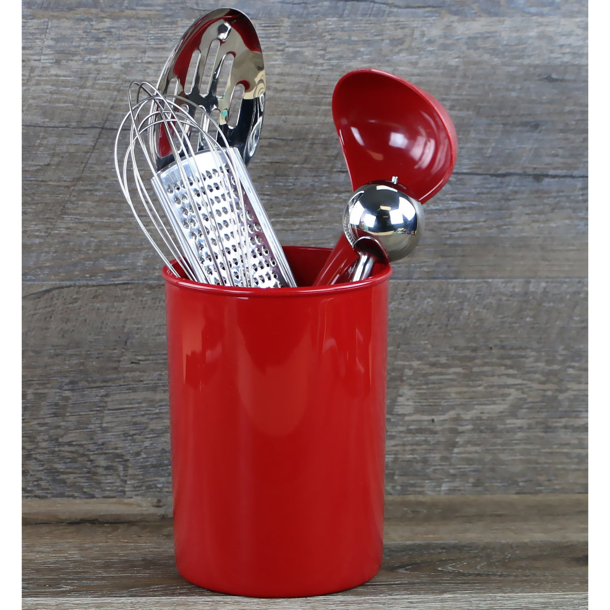 Large Plastic Utensil Holder, Red