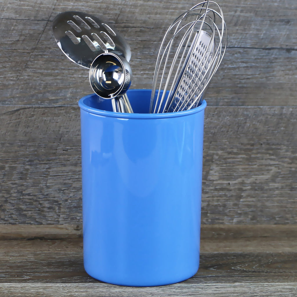 Large Plastic Utensil Holder, Azure