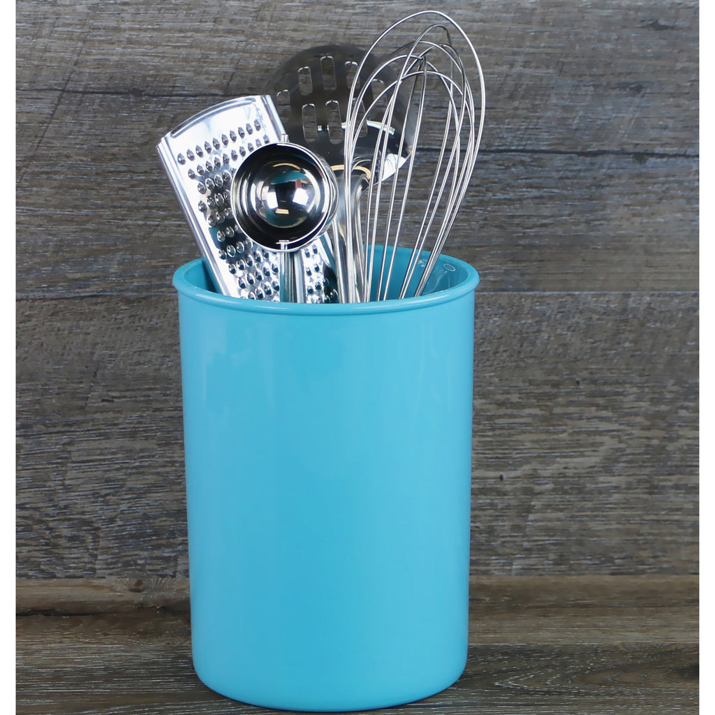 Large Plastic Utensil Holder, Turquoise