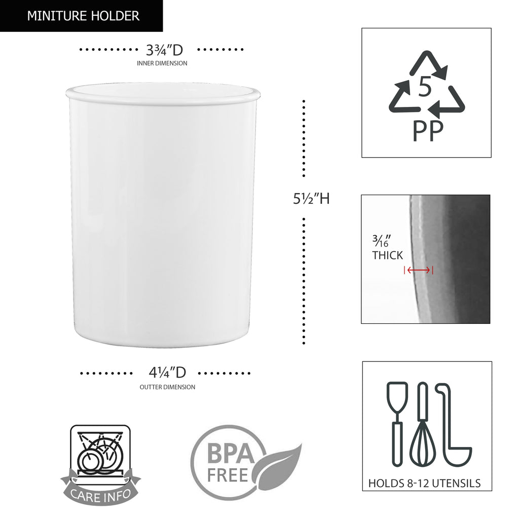3pc Plastic Utensil Holders, White