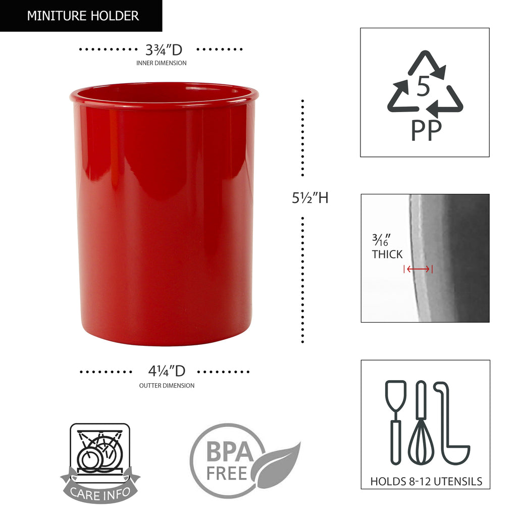 3pc Plastic Utensil Holders, Red