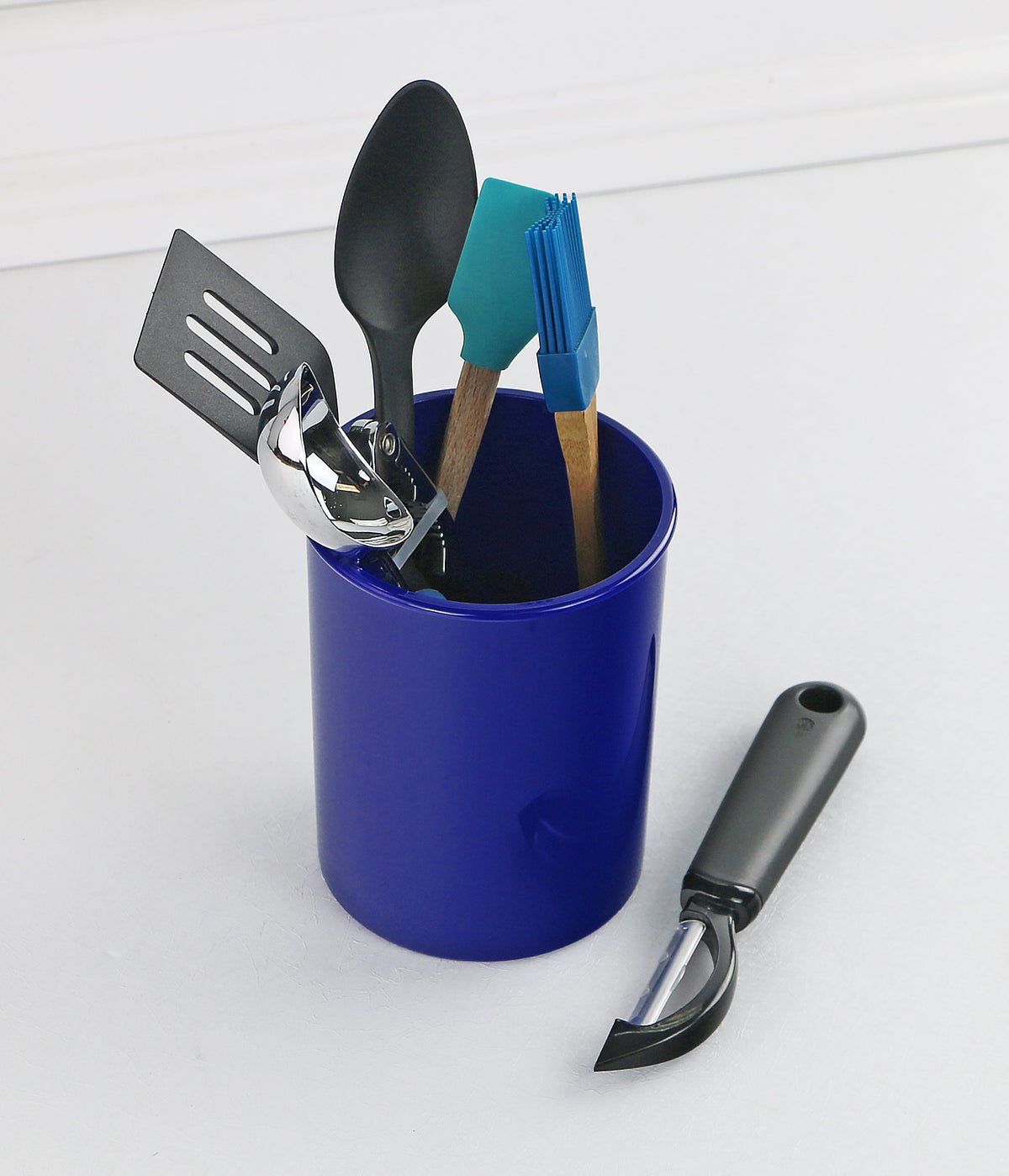 Mini Plastic Utensil Holder, Indigo