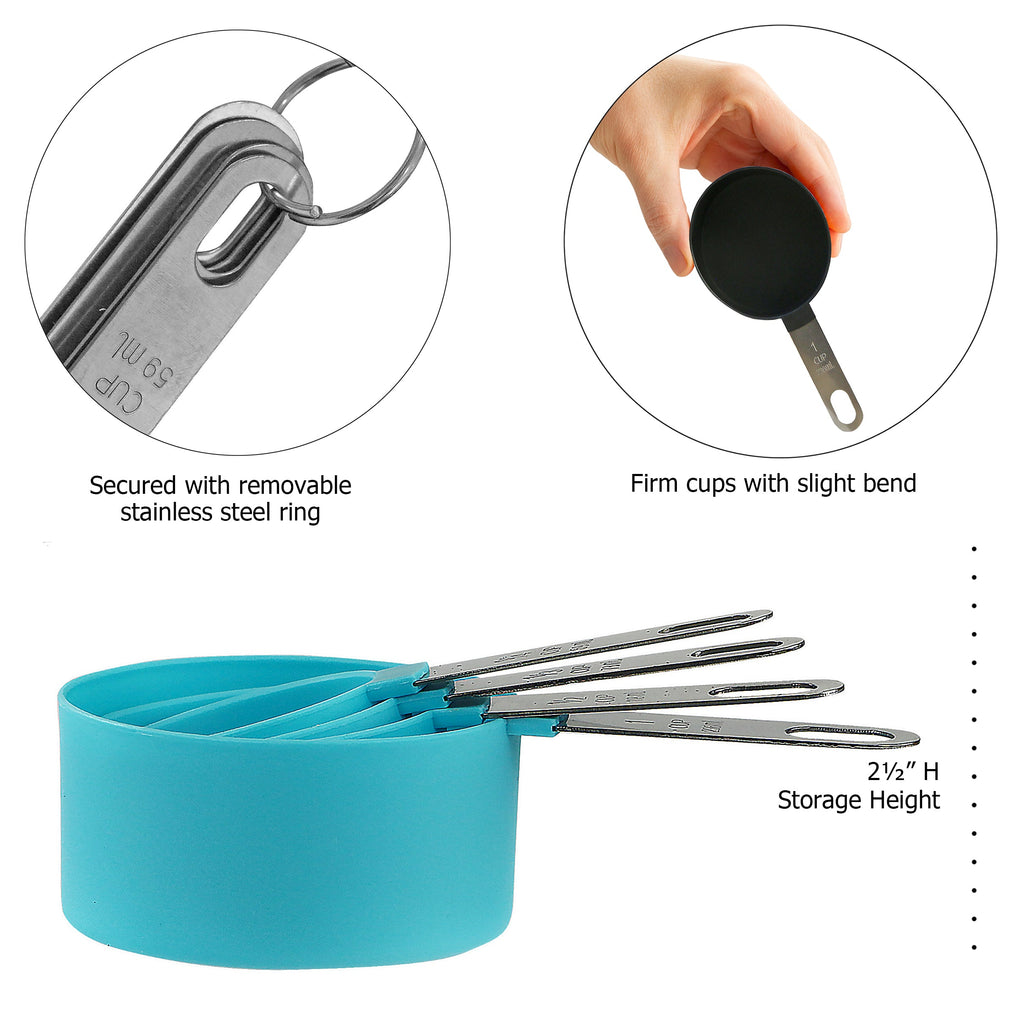4pc Measuring Cup Set, Turquoise