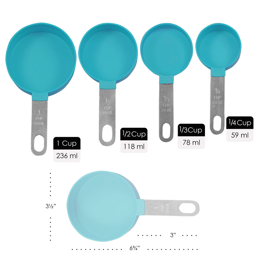 4pc Measuring Cup Set, Turquoise