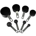 Reston Lloyd 8pc Measuring Cups & Spoons for Dry & Liquid Ingredients, Food Grade Plastic with Stainless Steel Handles, Black