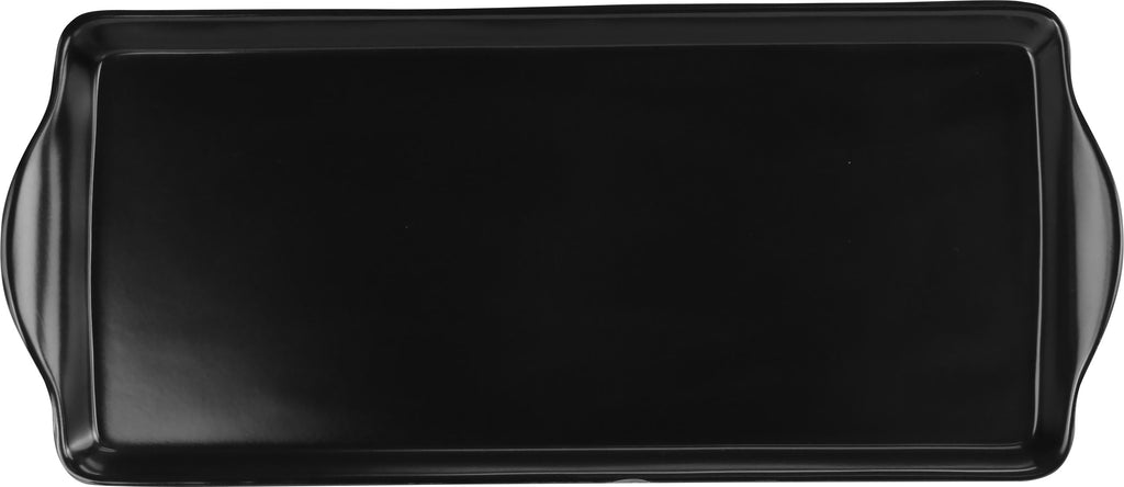 Reston Lloyd Melamine Plastic Tidbit Tray, BPA-Free, Food Safe, Multipurpose Platter  Serving Tray, Bathroom/Table Organizer,  Black