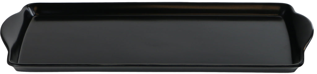 Reston Lloyd Melamine Plastic Tidbit Tray, BPA-Free, Food Safe, Multipurpose Platter  Serving Tray, Bathroom/Table Organizer,  Black