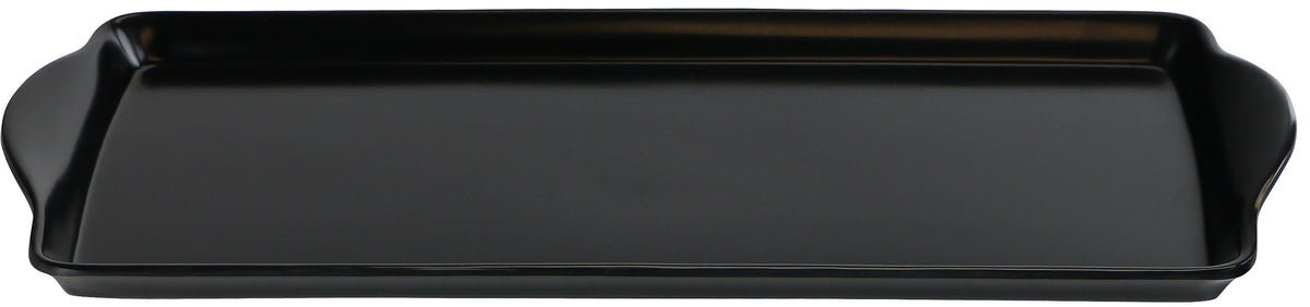 Reston Lloyd Melamine Plastic Tidbit Tray, BPA-Free, Food Safe, Multipurpose Platter  Serving Tray, Bathroom/Table Organizer,  Black