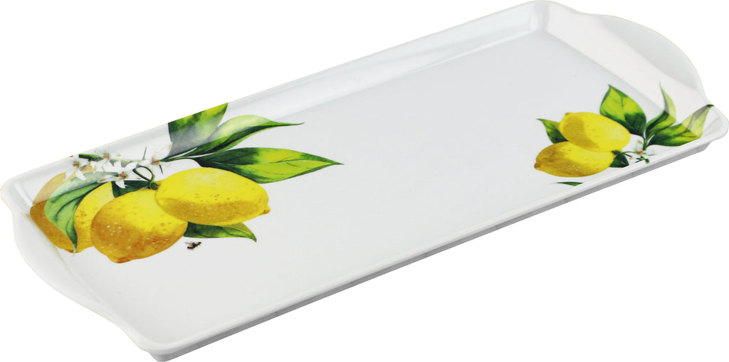 Reston Lloyd Melamine Plastic Tidbit Tray, BPA-Free, Food Safe, Multipurpose Platter  Serving Tray, Bathroom/Table Organizer, Fresh Lemons