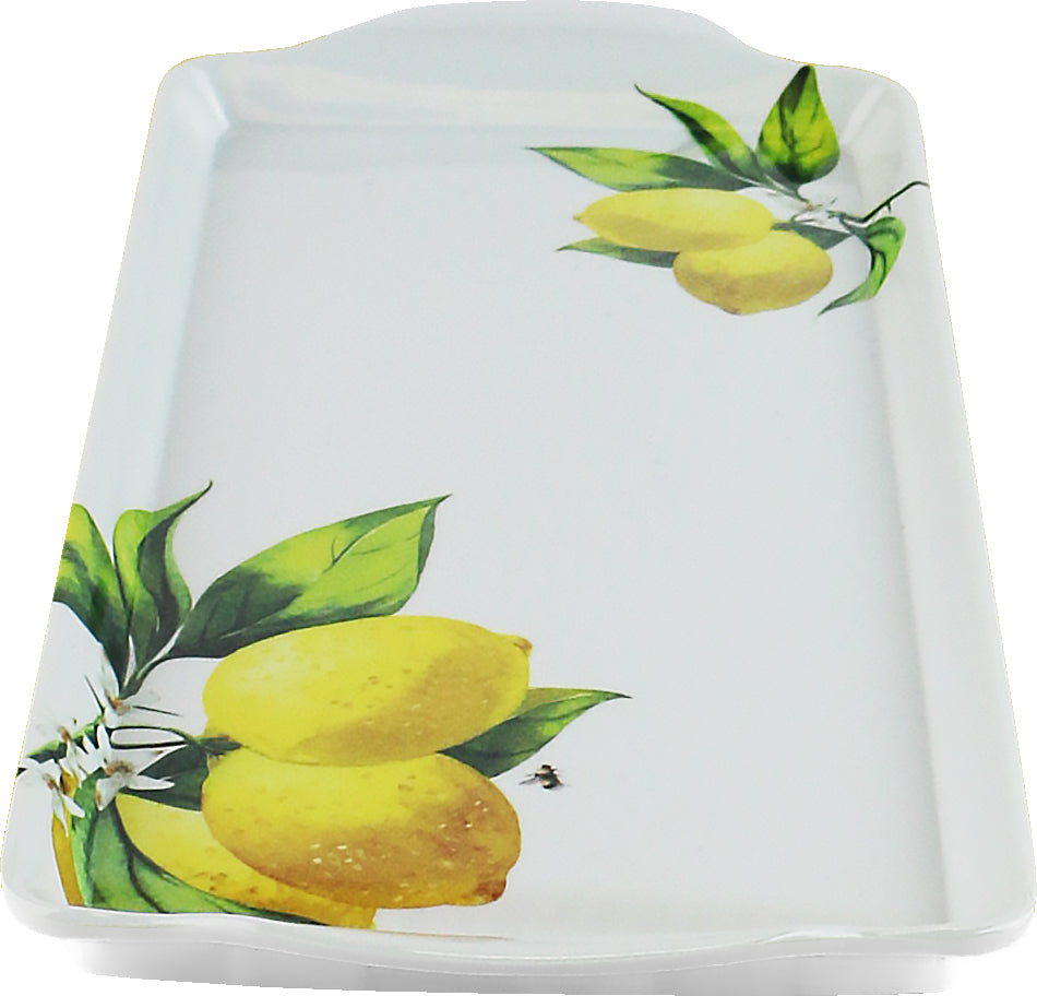 Reston Lloyd Melamine Plastic Tidbit Tray, BPA-Free, Food Safe, Multipurpose Platter  Serving Tray, Bathroom/Table Organizer, Fresh Lemons