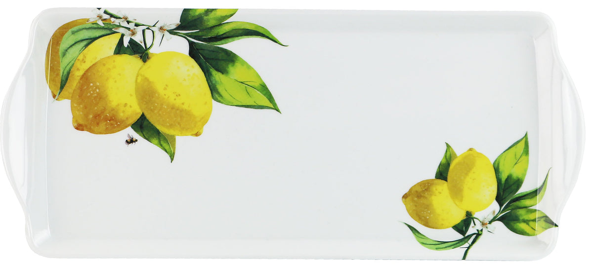 Reston Lloyd Melamine Plastic Tidbit Tray, BPA-Free, Food Safe, Multipurpose Platter  Serving Tray, Bathroom/Table Organizer, Fresh Lemons