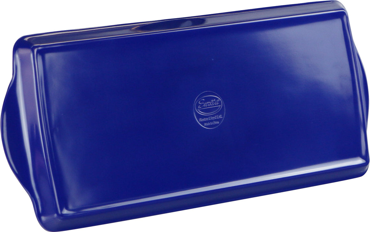 Reston Lloyd Melamine Plastic Tidbit Tray, BPA-Free, Food Safe, Multipurpose Platter  Serving Tray, Bathroom/Table Organizer,  Indigo