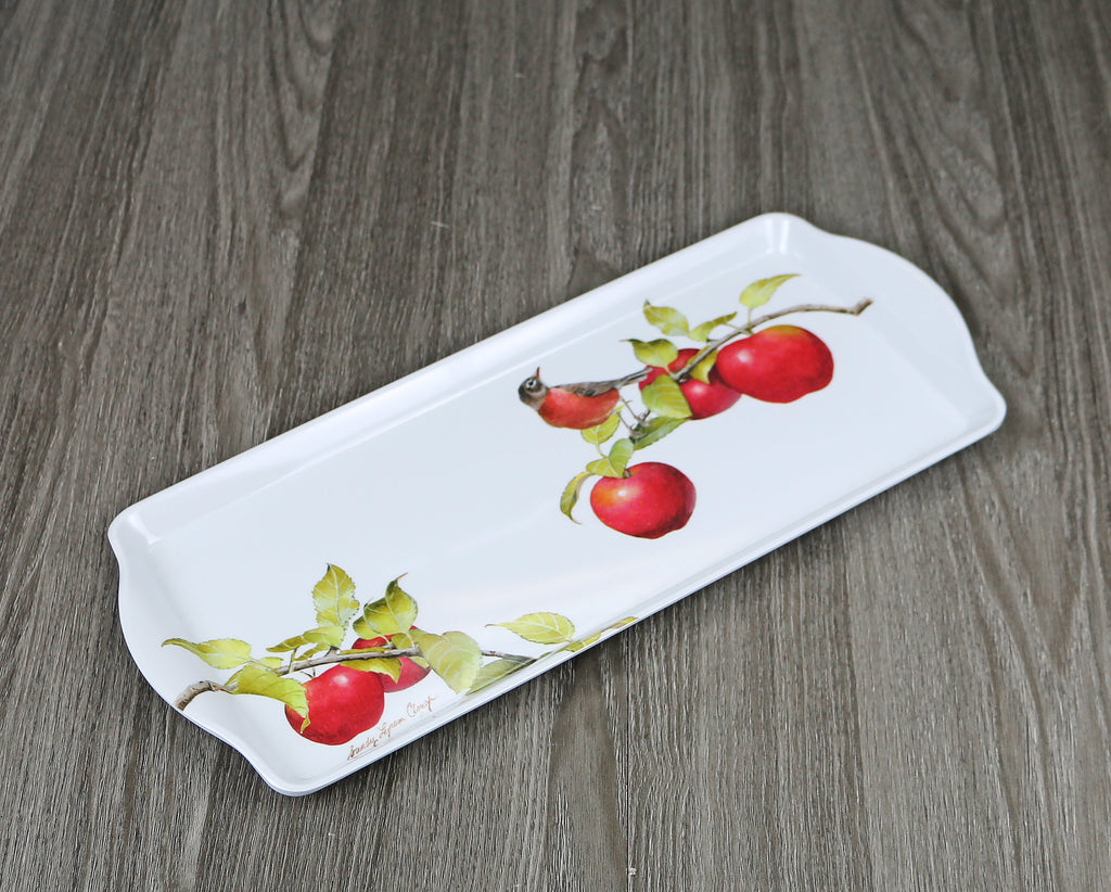 Reston Lloyd Melamine Plastic Tidbit Tray, BPA-Free, Food Safe, Multipurpose Platter  Serving Tray, Bathroom/Table Organizer,  Harvest Apple