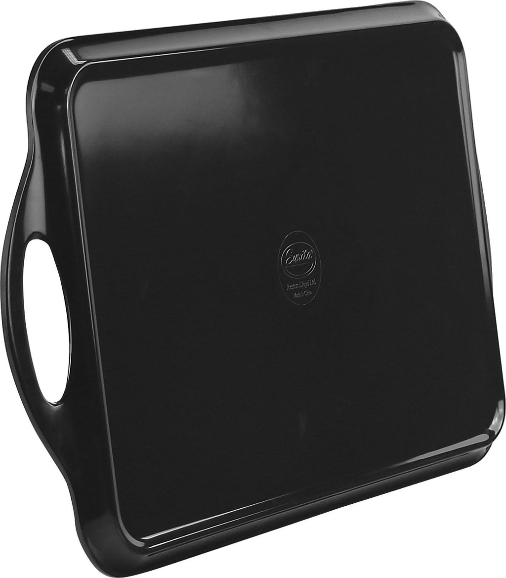 Reston Lloyd Multi-Purpose 18" Rectangle Melamine Plastic Handled Tray, Black