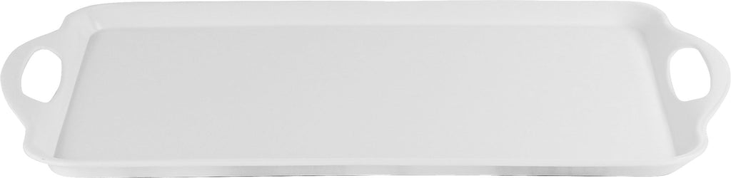 Reston Lloyd Multi-Purpose 18" Rectangle Melamine Plastic Handled Tray, White
