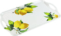 Reston Lloyd Multi-Purpose 18" Rectangle Melamine Plastic Handled Tray, Fresh Lemons