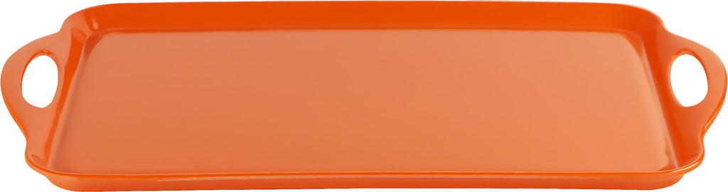 Reston Lloyd Multi-Purpose 18" Rectangle Melamine Plastic Handled Tray, Orange
