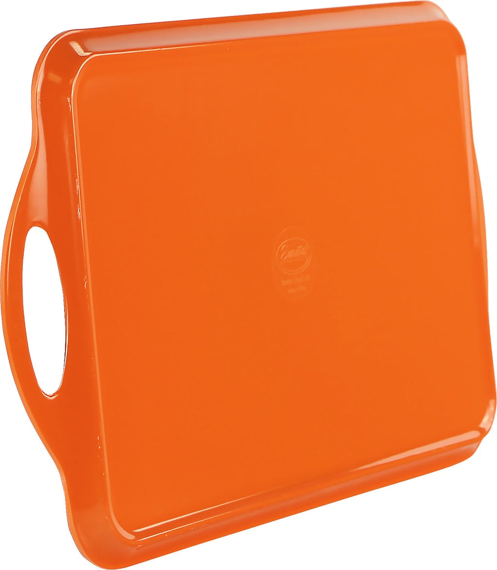Reston Lloyd Multi-Purpose 18" Rectangle Melamine Plastic Handled Tray, Orange