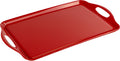 Reston Lloyd Multi-Purpose 18" Rectangle Melamine Plastic Handled Tray, Red