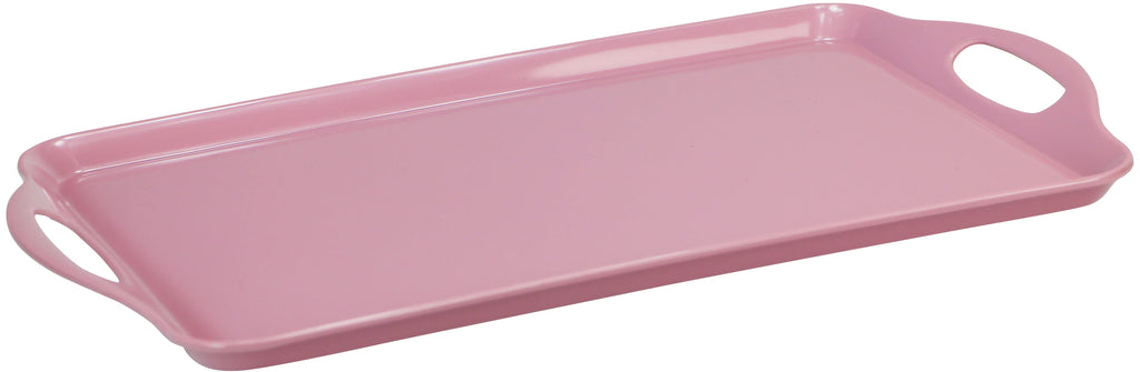 Reston Lloyd Multi-Purpose 18" Rectangle Melamine Plastic Handled Tray, Pink