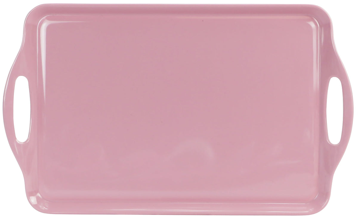 Reston Lloyd Multi-Purpose 18" Rectangle Melamine Plastic Handled Tray, Pink