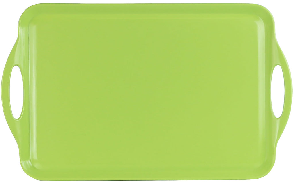 Reston Lloyd Multi-Purpose 18" Rectangle Melamine Plastic Handled Tray, Lime