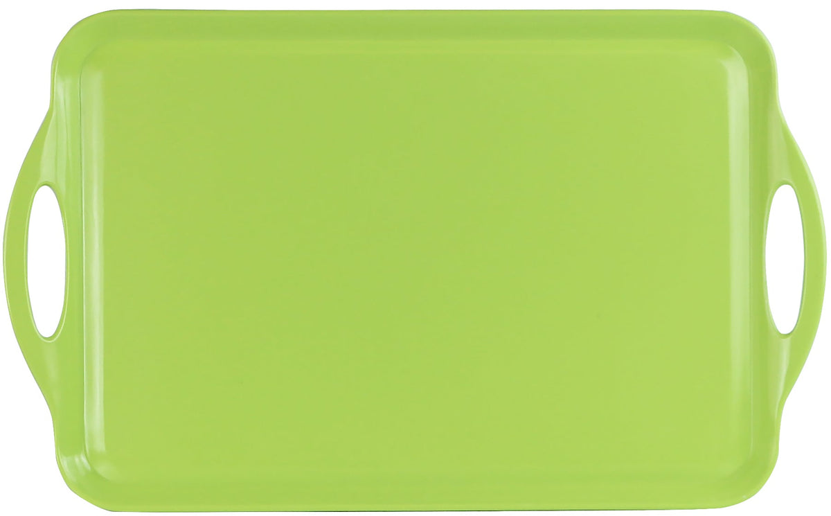 Reston Lloyd Multi-Purpose 18" Rectangle Melamine Plastic Handled Tray, Lime