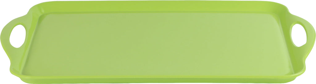 Reston Lloyd Multi-Purpose 18" Rectangle Melamine Plastic Handled Tray, Lime