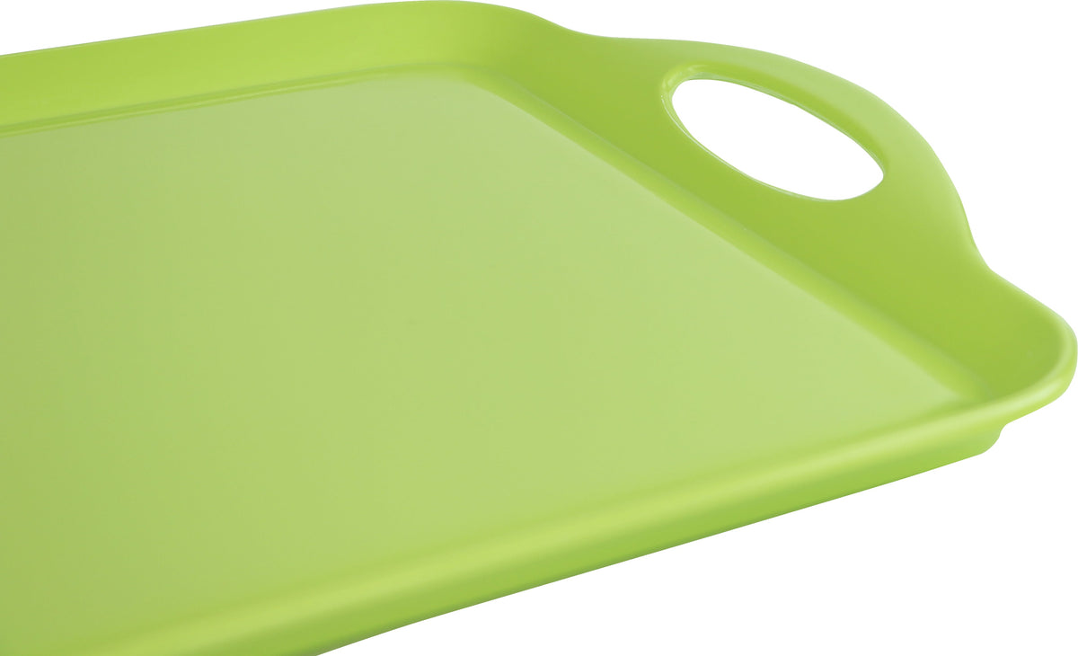Reston Lloyd Multi-Purpose 18" Rectangle Melamine Plastic Handled Tray, Lime
