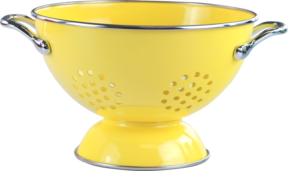 Powder Coated Colanders, Various Sizes, Lemon