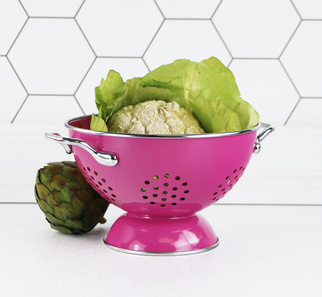 Powder Coated Colanders, Various Sizes, Magenta