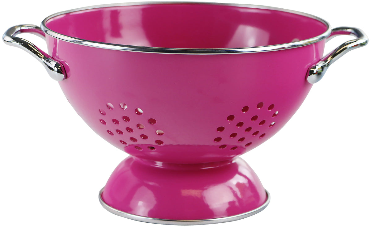 Powder Coated Colanders, Various Sizes, Magenta