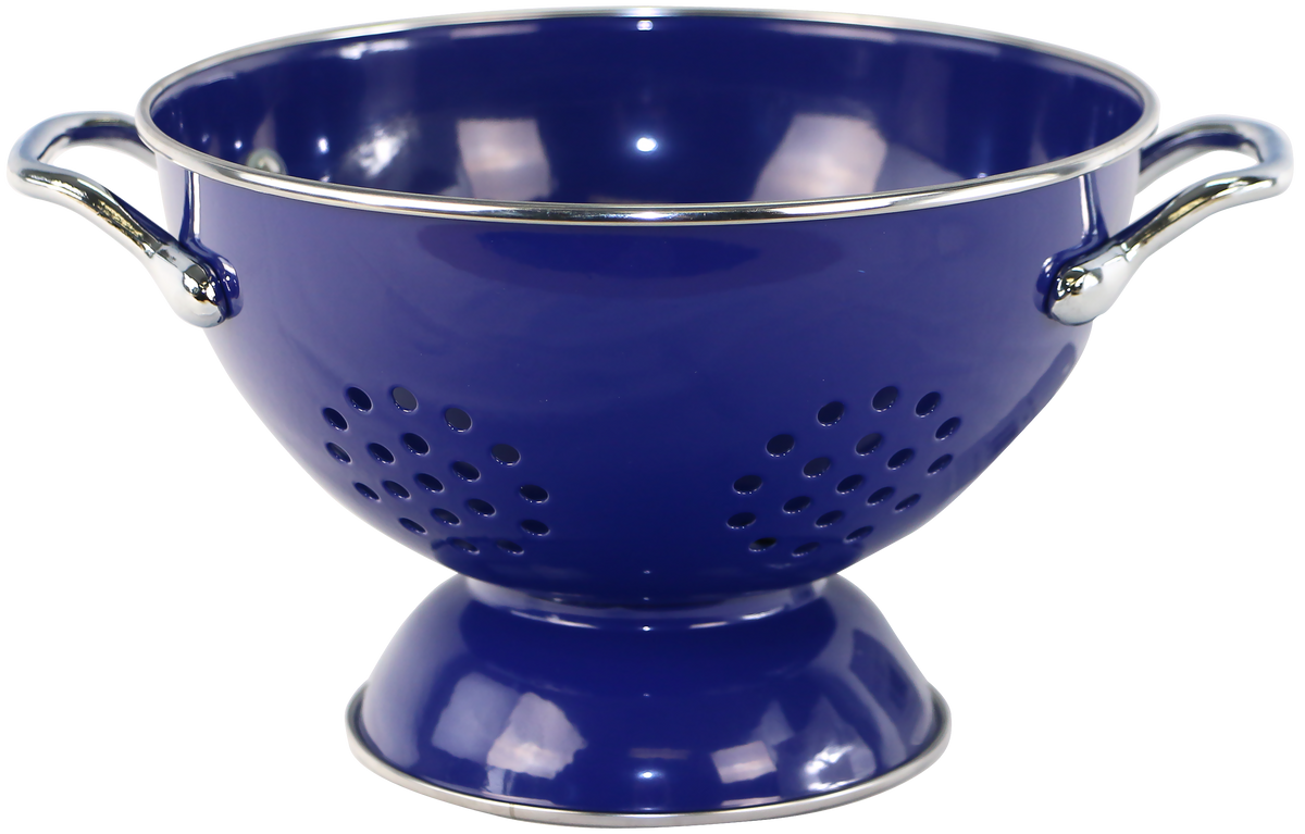 Powder Coated Colanders, Various Sizes, Indigo