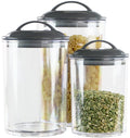 Calypso Basics by Reston Lloyd Acrylic Storage Canisters, Set of 3 - Charcoal