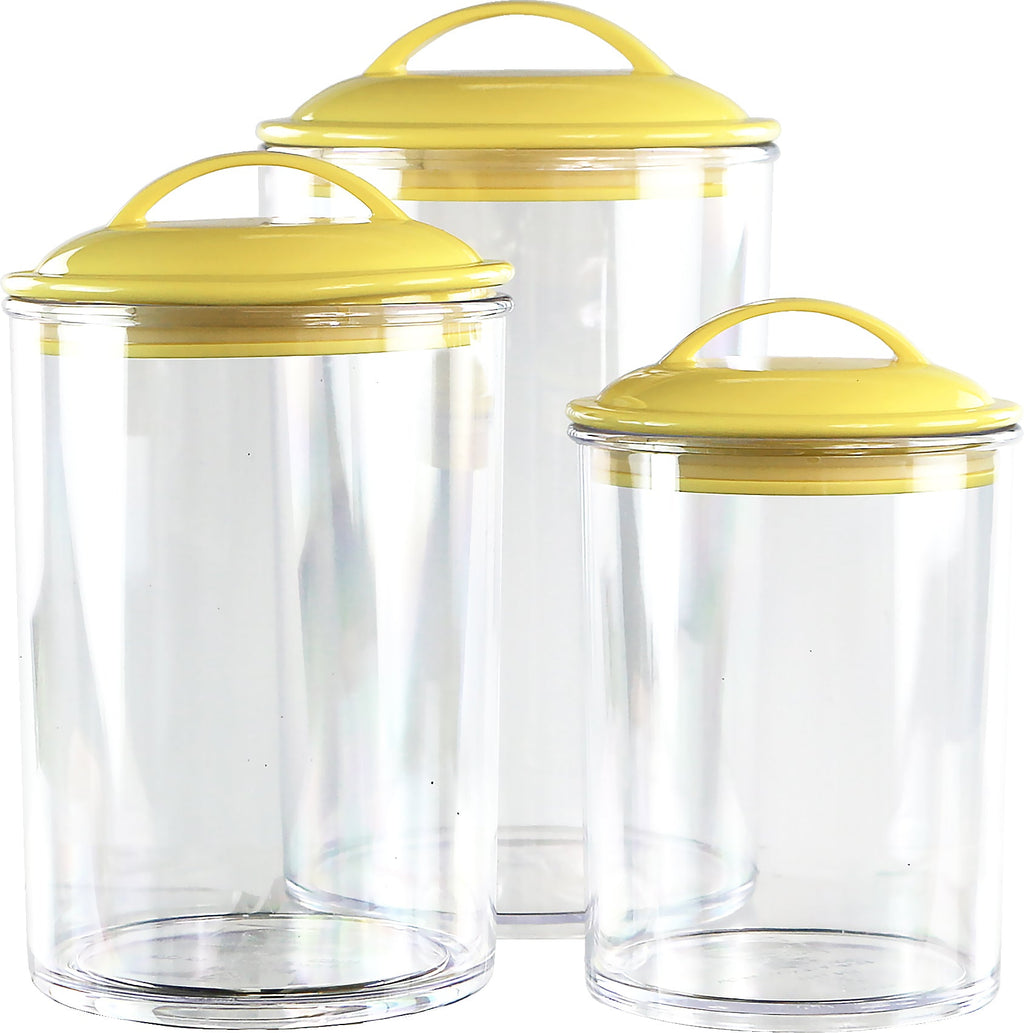 Calypso Basics by Reston Lloyd Acrylic Storage Canisters, Set of 3 -  Lemon