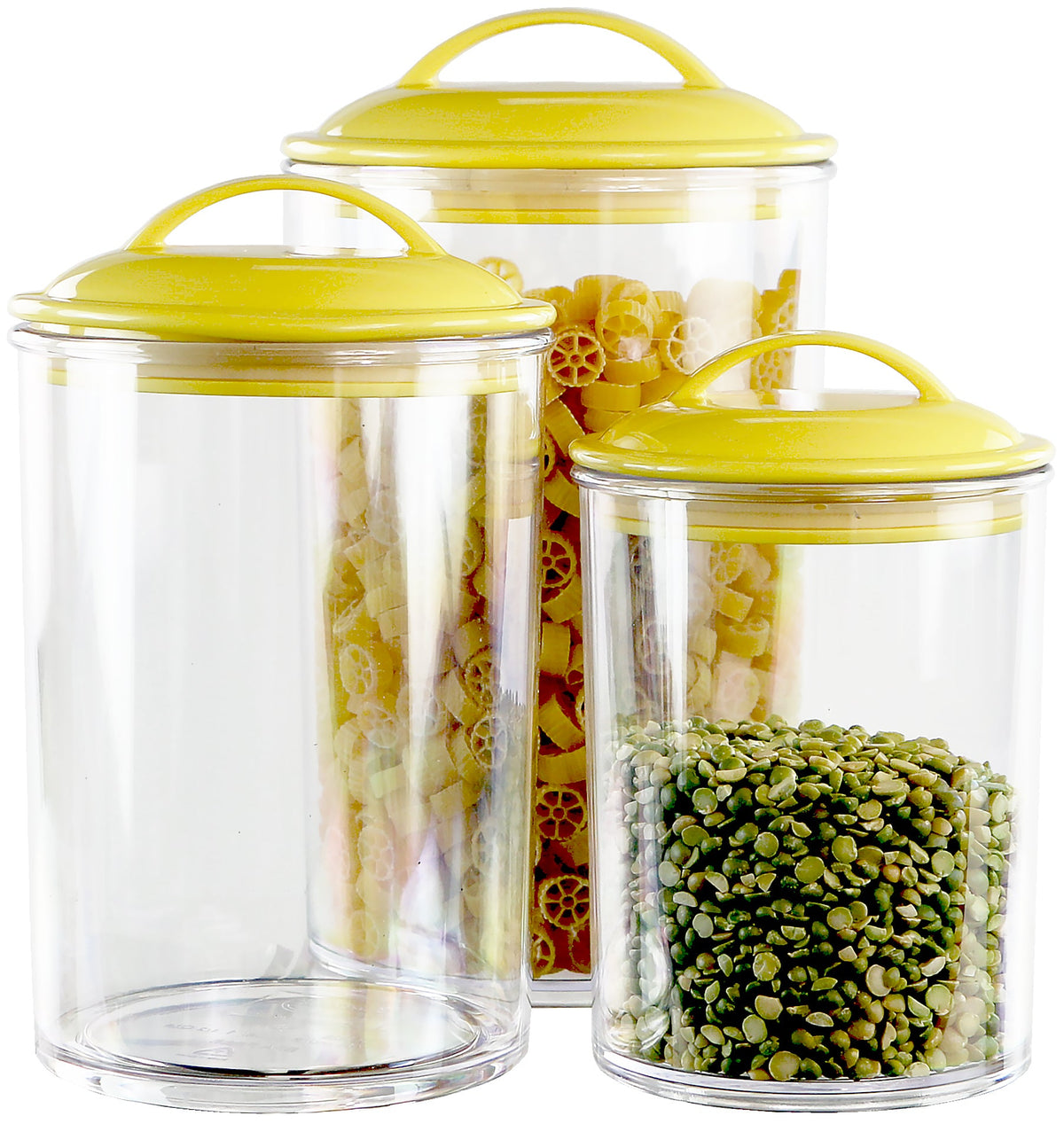 Calypso Basics by Reston Lloyd Acrylic Storage Canisters, Set of 3 -  Lemon