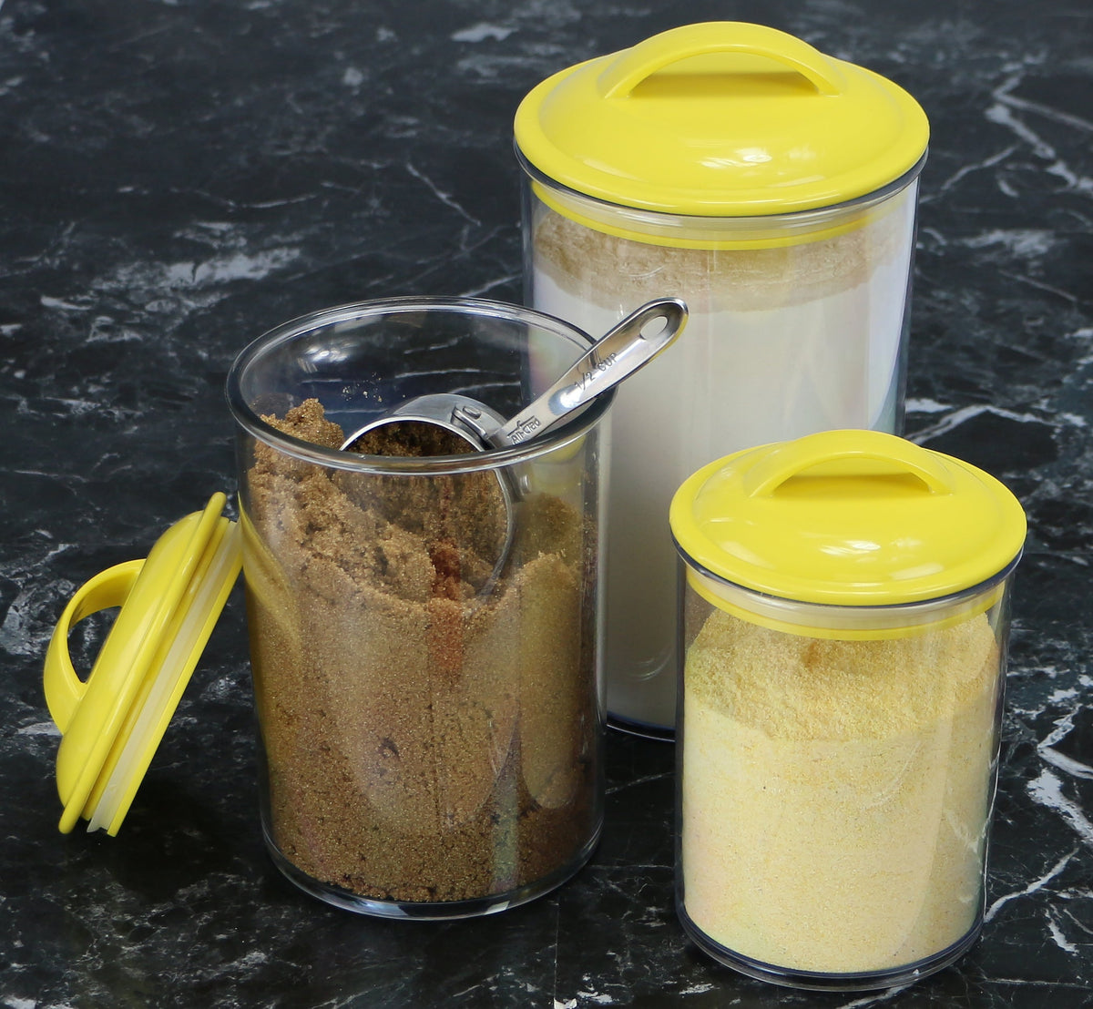 Calypso Basics by Reston Lloyd Acrylic Storage Canisters, Set of 3 -  Lemon