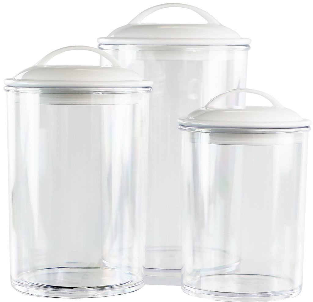 Calypso Basics by Reston Lloyd Acrylic Storage Canisters, Set of 3 - White