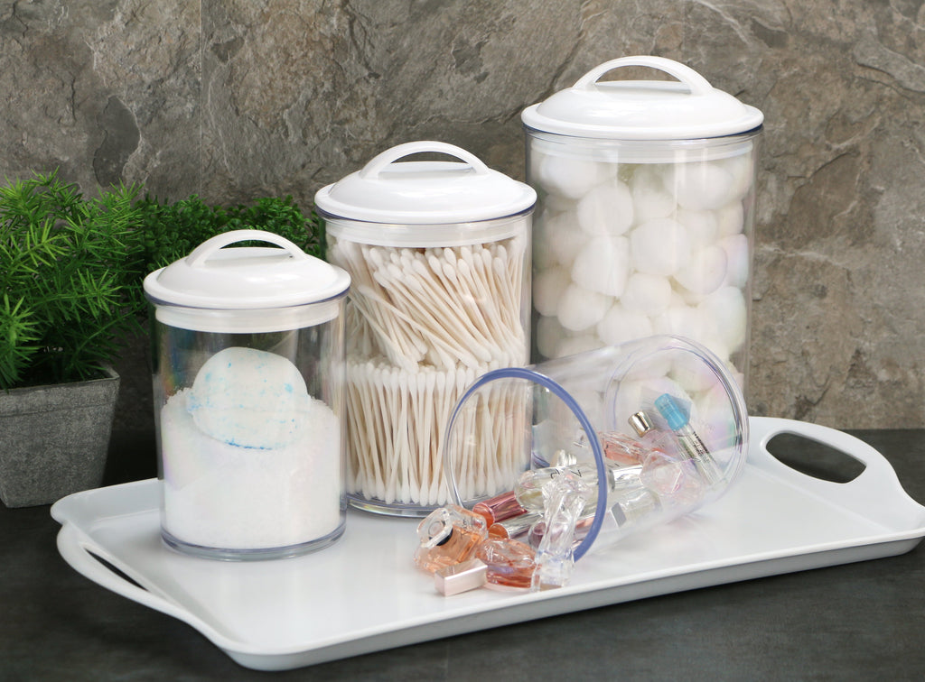 Calypso Basics by Reston Lloyd Acrylic Storage Canisters, Set of 3 - White