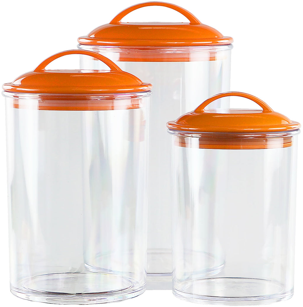 Calypso Basics by Reston Lloyd Acrylic Storage Canisters, Set of 3 -  Orange