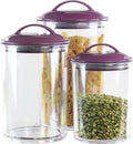 Calypso Basics by Reston Lloyd Acrylic Storage Canisters, Set of 3 - Plum