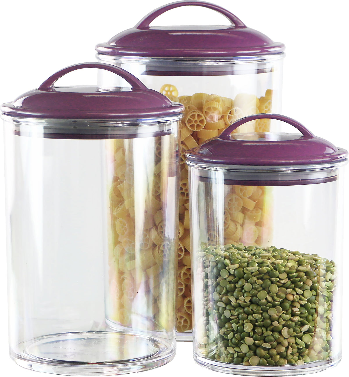 Calypso Basics by Reston Lloyd Acrylic Storage Canisters, Set of 3 - Plum