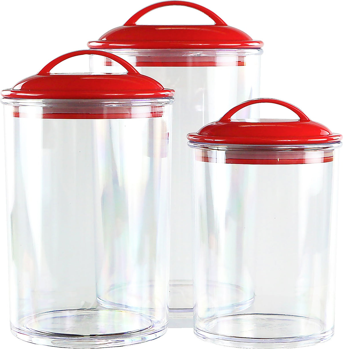 Calypso Basics by Reston Lloyd Acrylic Storage Canisters, Set of 3 -  Red