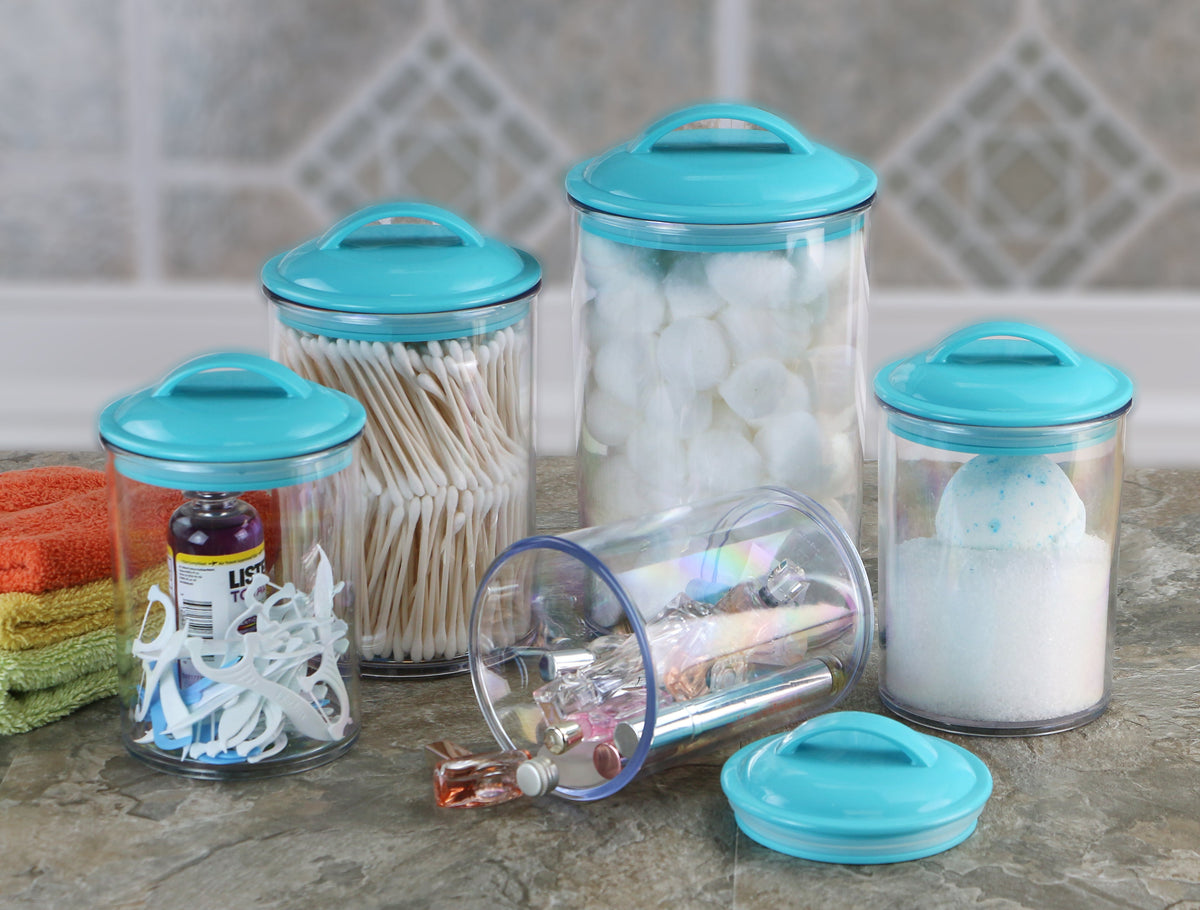 Calypso Basics by Reston Lloyd Acrylic Storage Canisters, Set of 3 -  Turquoise