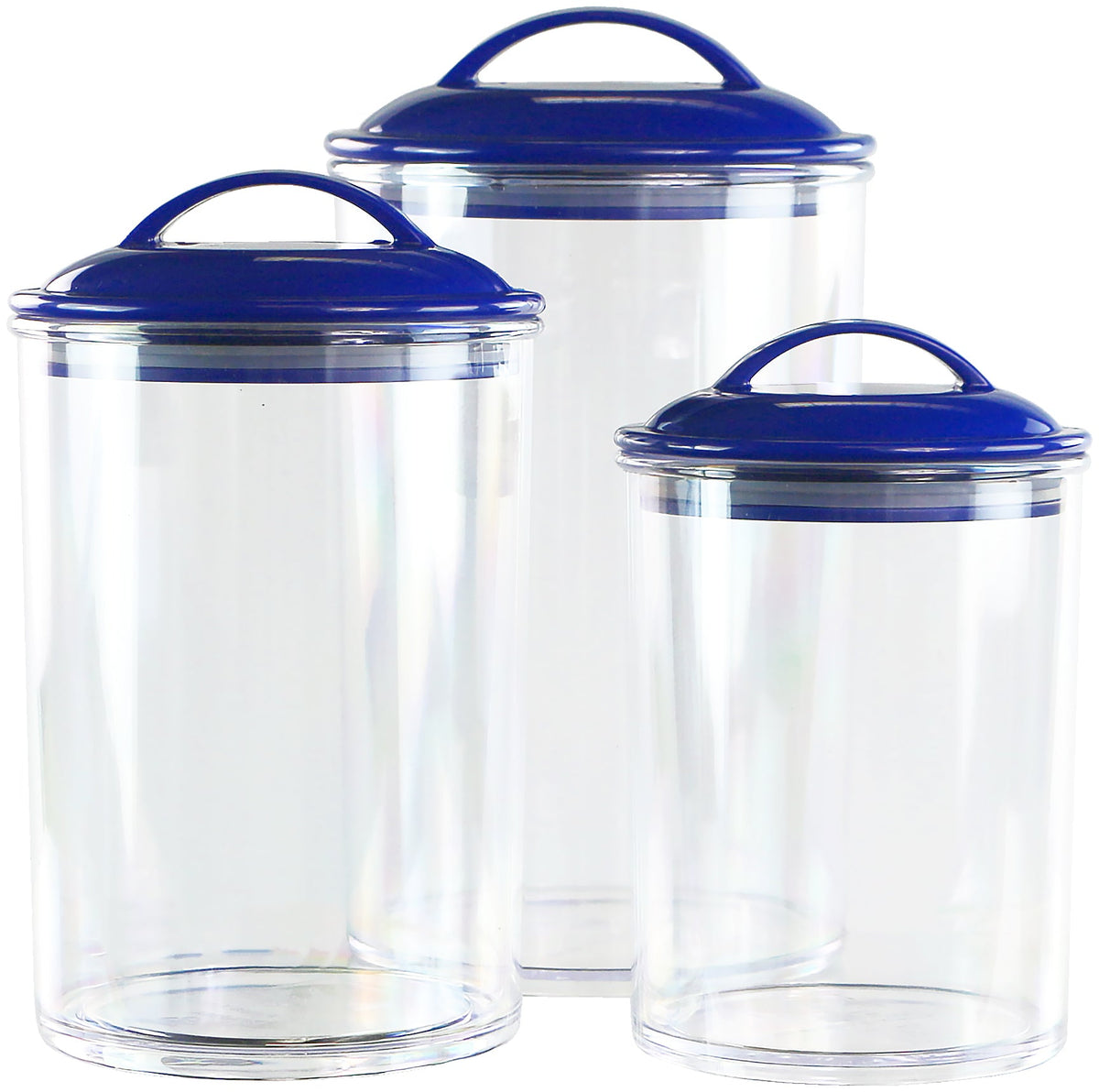 Calypso Basics by Reston Lloyd Acrylic Storage Canisters, Set of 3 -  Indigo