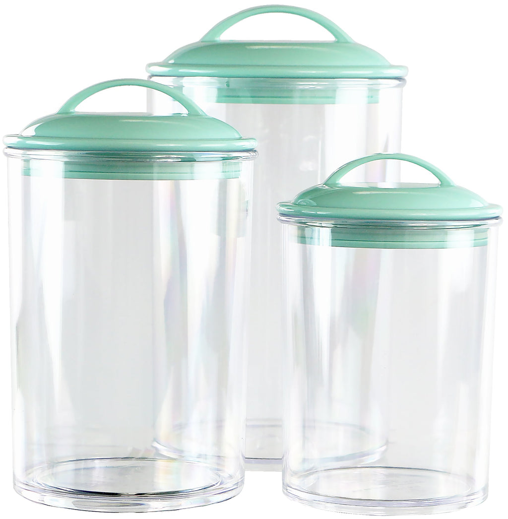 Calypso Basics by Reston Lloyd Acrylic Storage Canisters, Set of 3 -  Seafoam